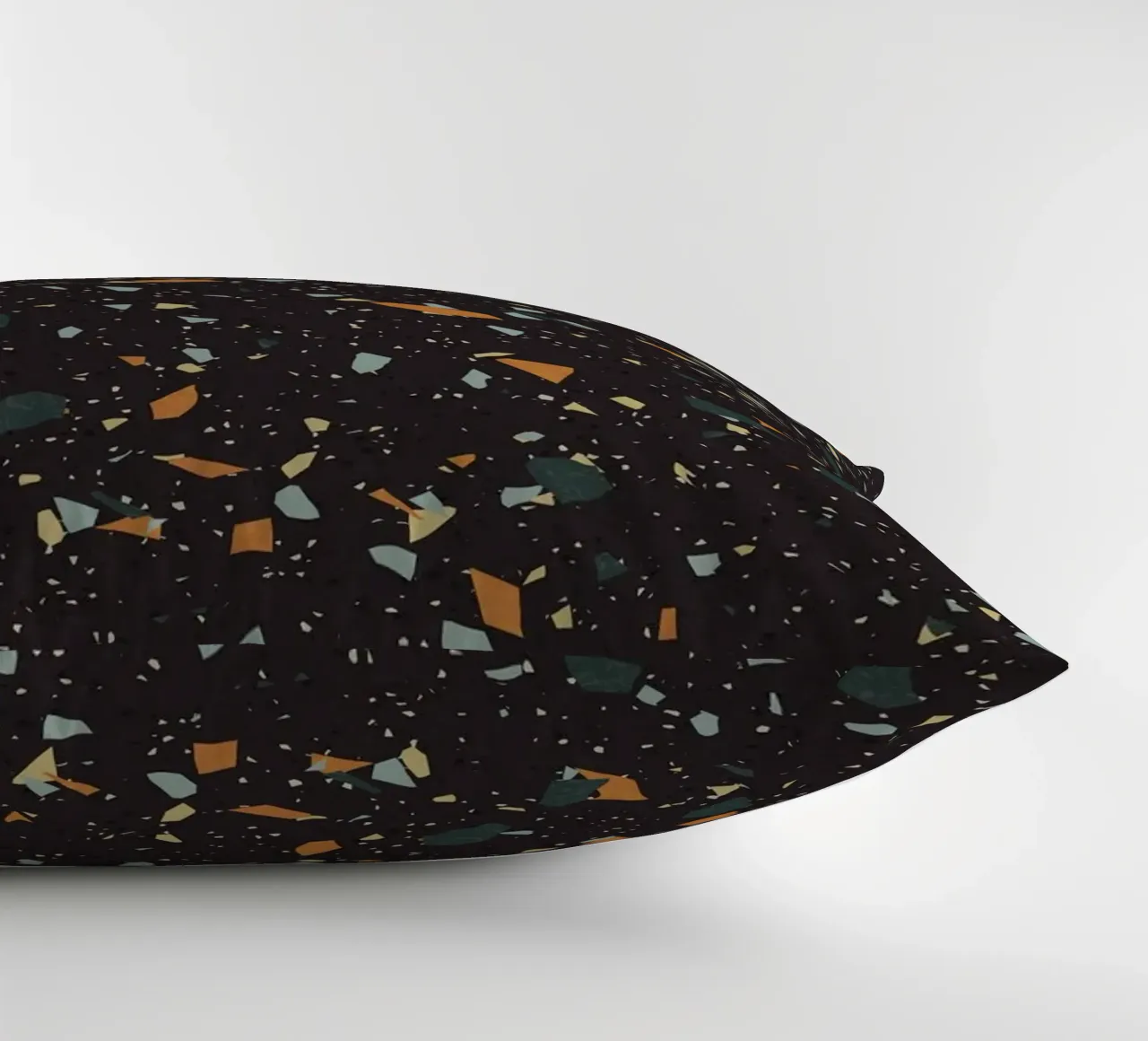 Terrazzo nero, verde acqua e arancione cuscino da amini54