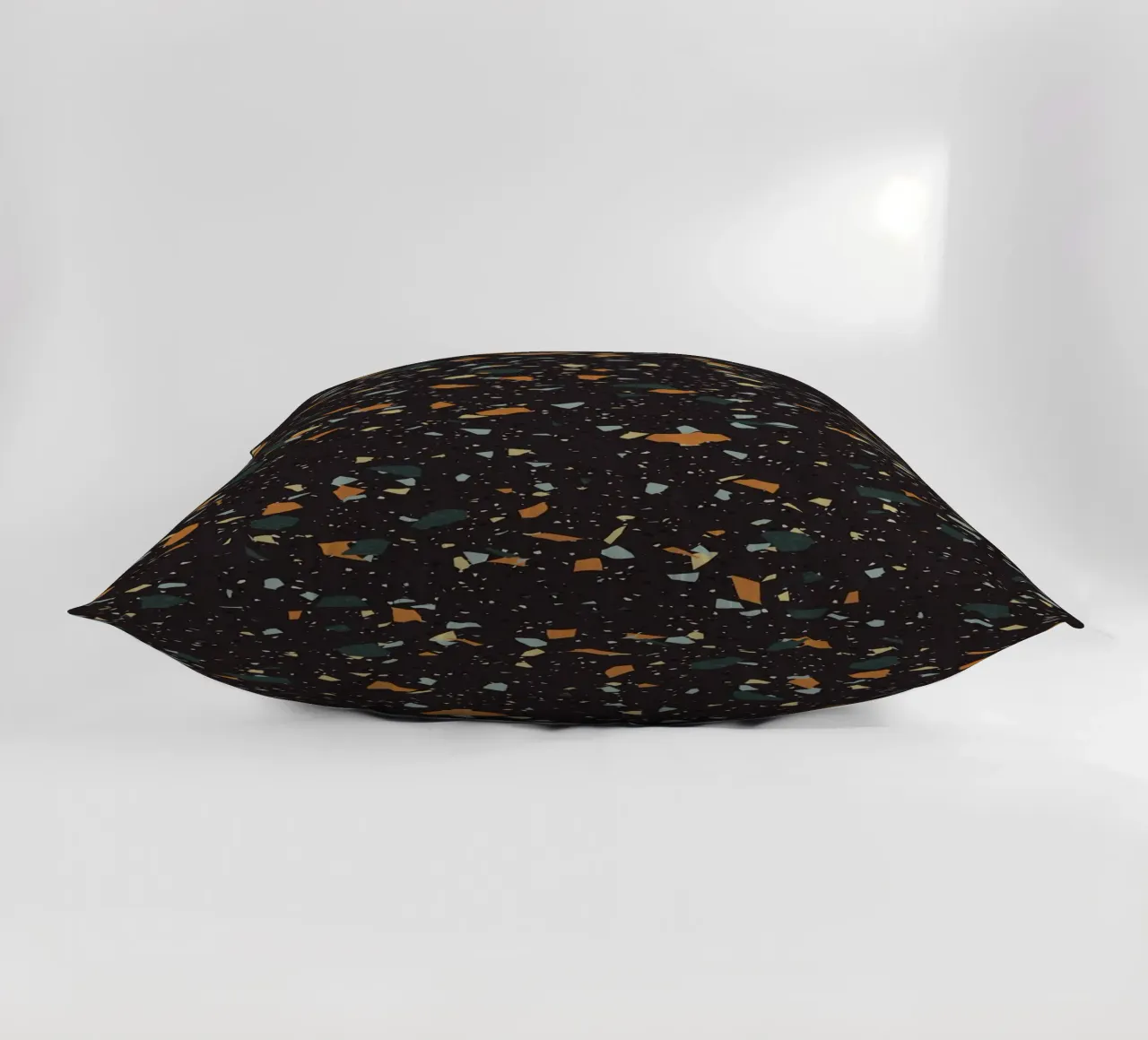 Terrazzo nero, verde acqua e arancione cuscino da amini54