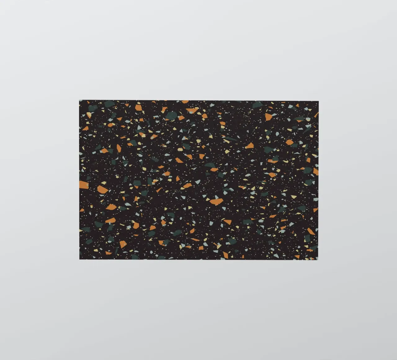 Terrazo negro, verde azulado y naranja pegatina de amini54