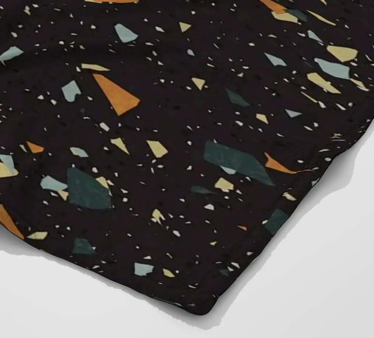 Terrazzo nero, verde acqua e arancione coperta in pile da amini54