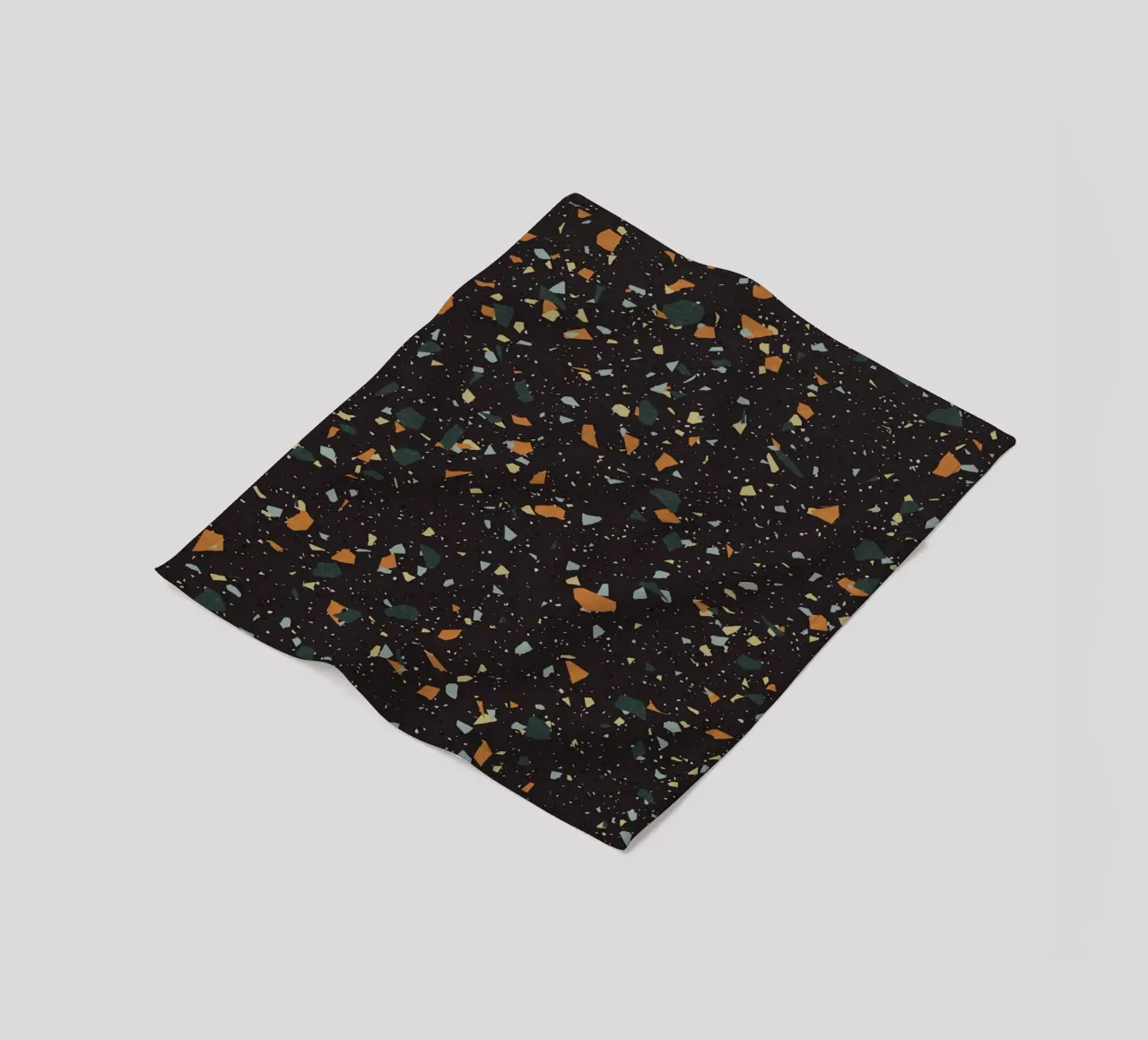 Terrazzo nero, verde acqua e arancione coperta in pile da amini54