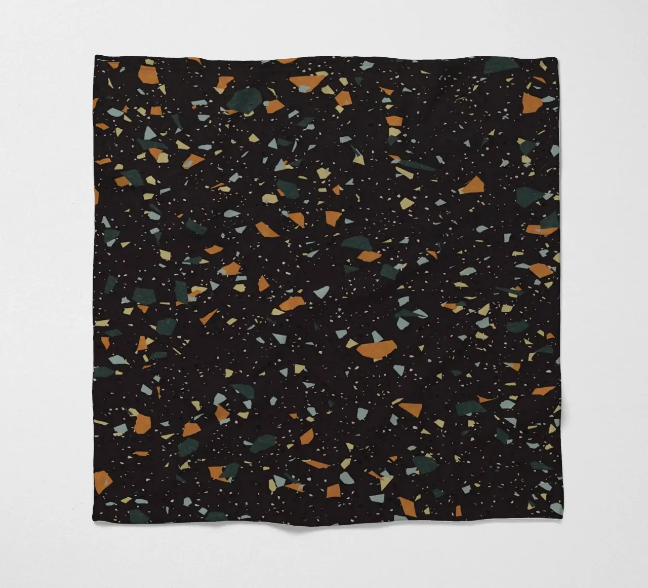 Terrazzo nero, verde acqua e arancione coperta in pile da amini54