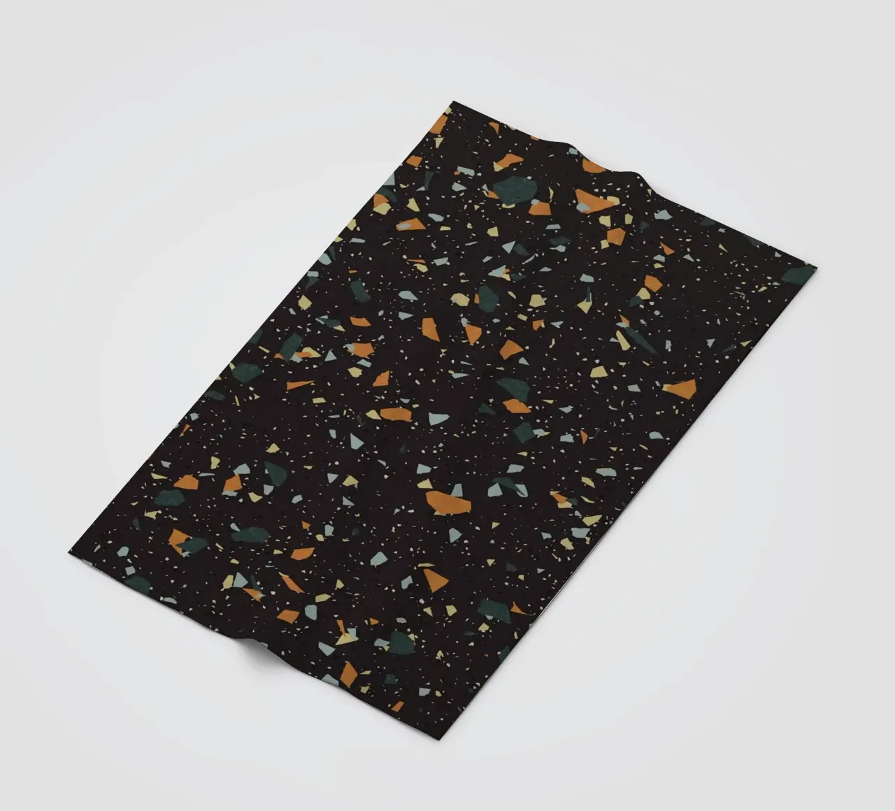 Terrazzo nero, verde acqua e arancione coperta in pile da amini54