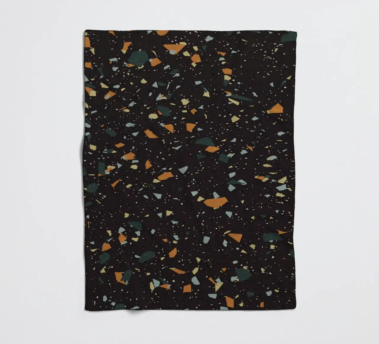 Terrazzo nero, verde acqua e arancione coperta in pile da amini54
