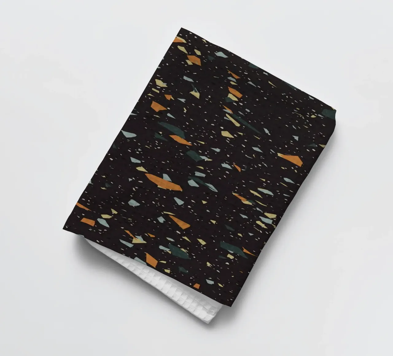 Terrazzo nero, verde acqua e arancione canovaccio da cucina da amini54