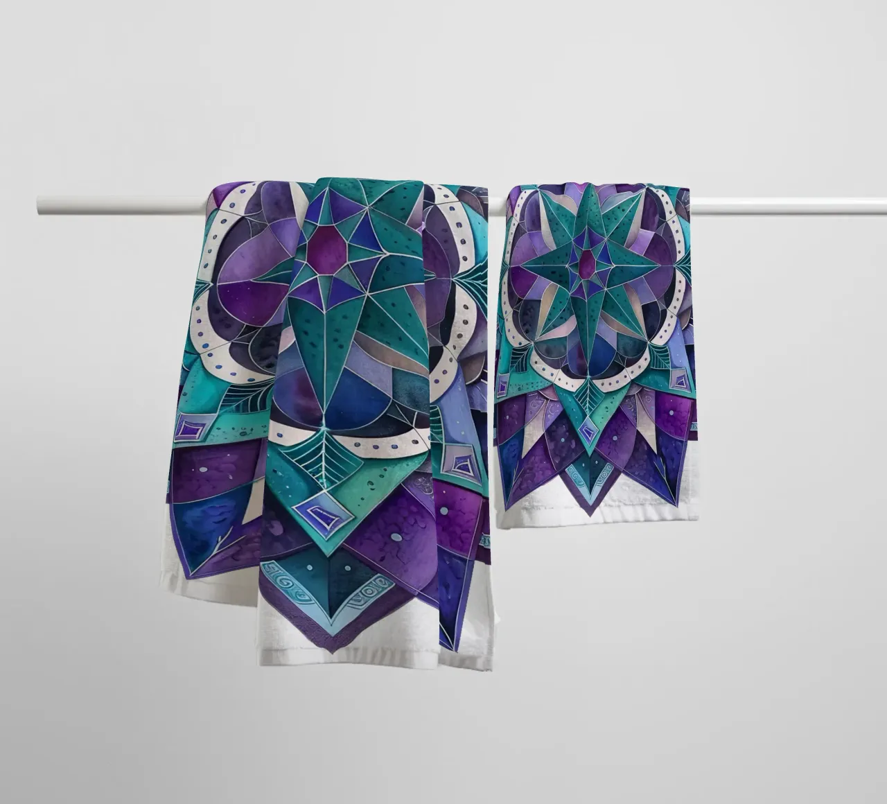 Mandala viola asciugamano da bagno da Spiritual Touch