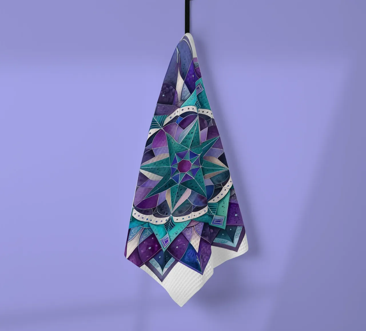 Purple Mandala tea towel by Spiritual Touch