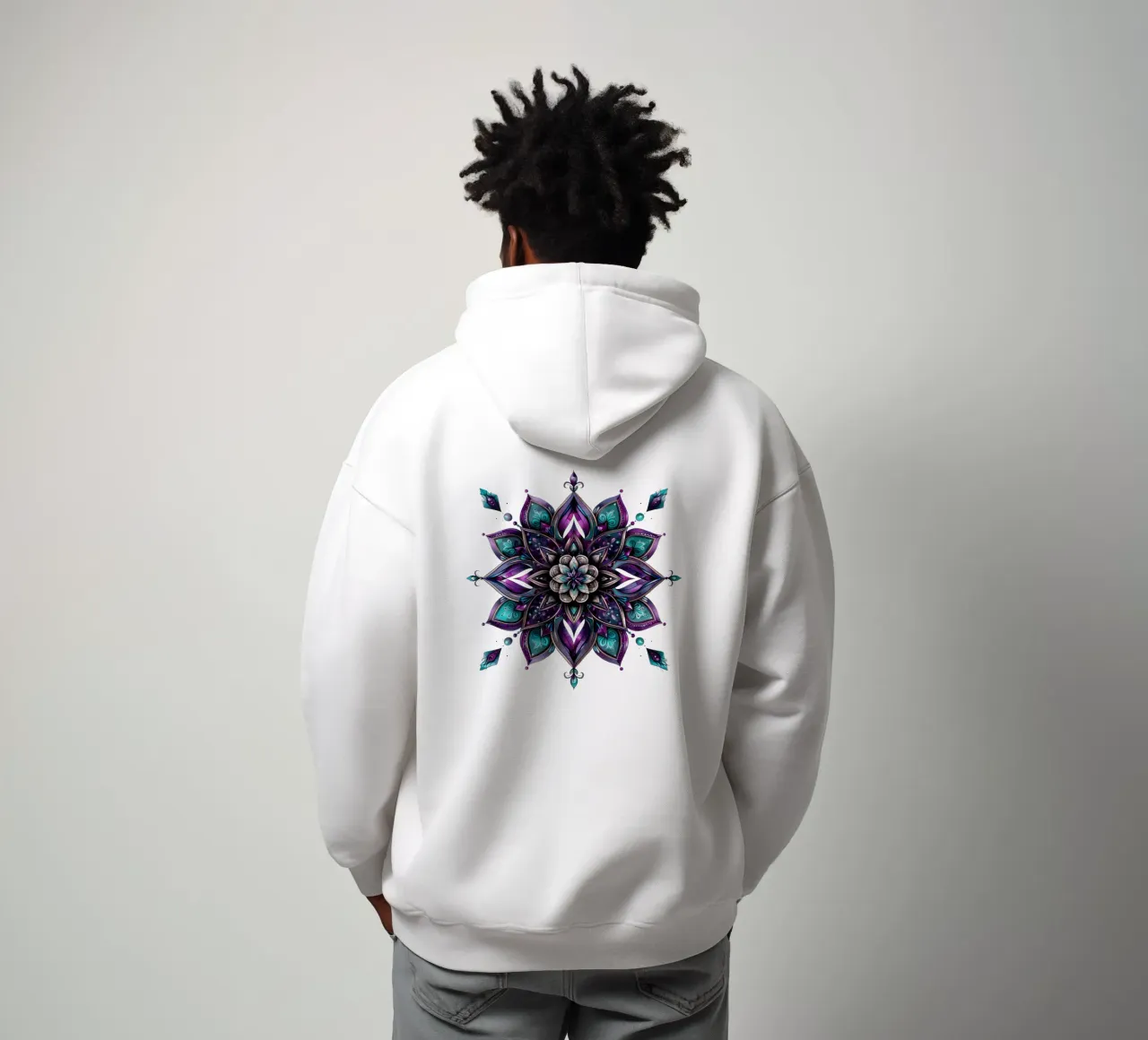 Mandala viola felpa con cappuccio da Spiritual Touch