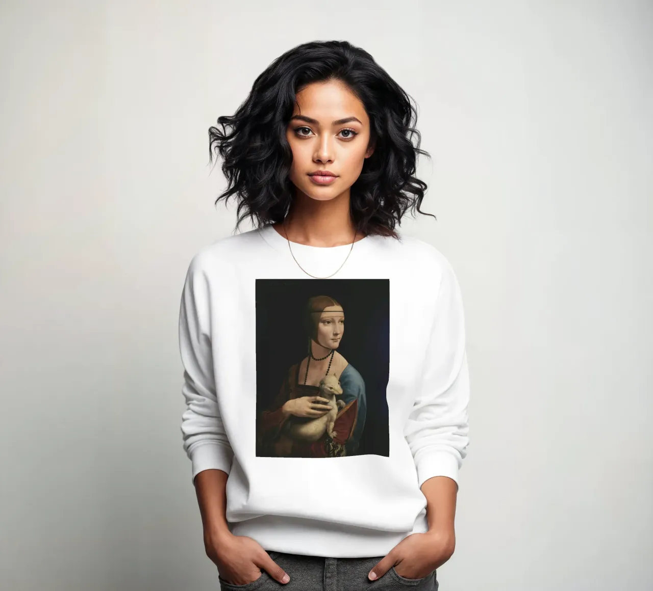 Leonardo da Vinci Dama con l'ermellino felpa da Timeless Artworks