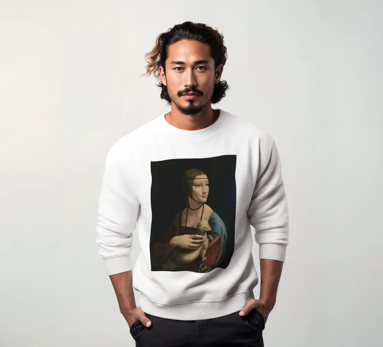 Leonardo da Vinci Dama con l'ermellino felpa da Timeless Artworks