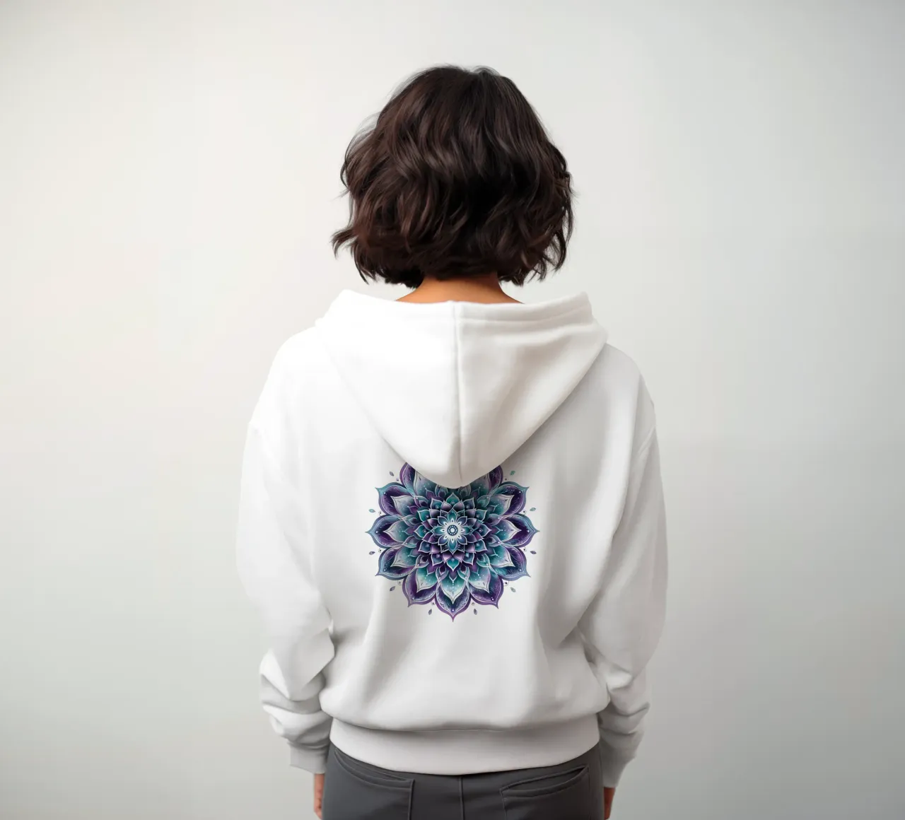 Mandala viola felpa con cappuccio da Spiritual Touch
