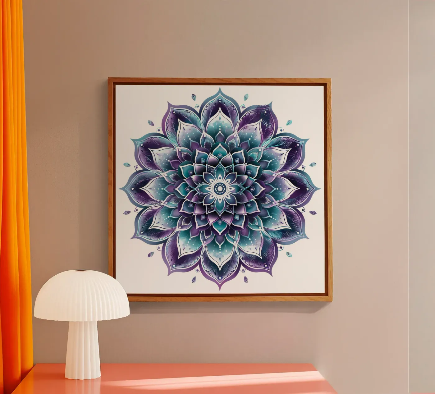 Paarse mandala acryl van Spiritual Touch
