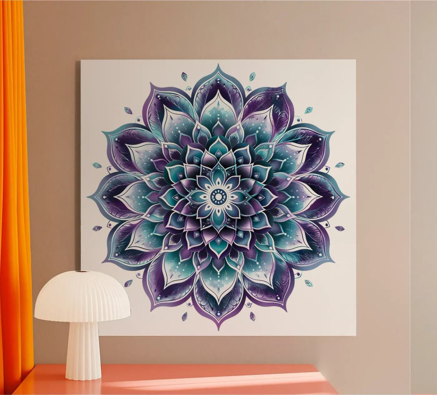 Paarse mandala acryl van Spiritual Touch
