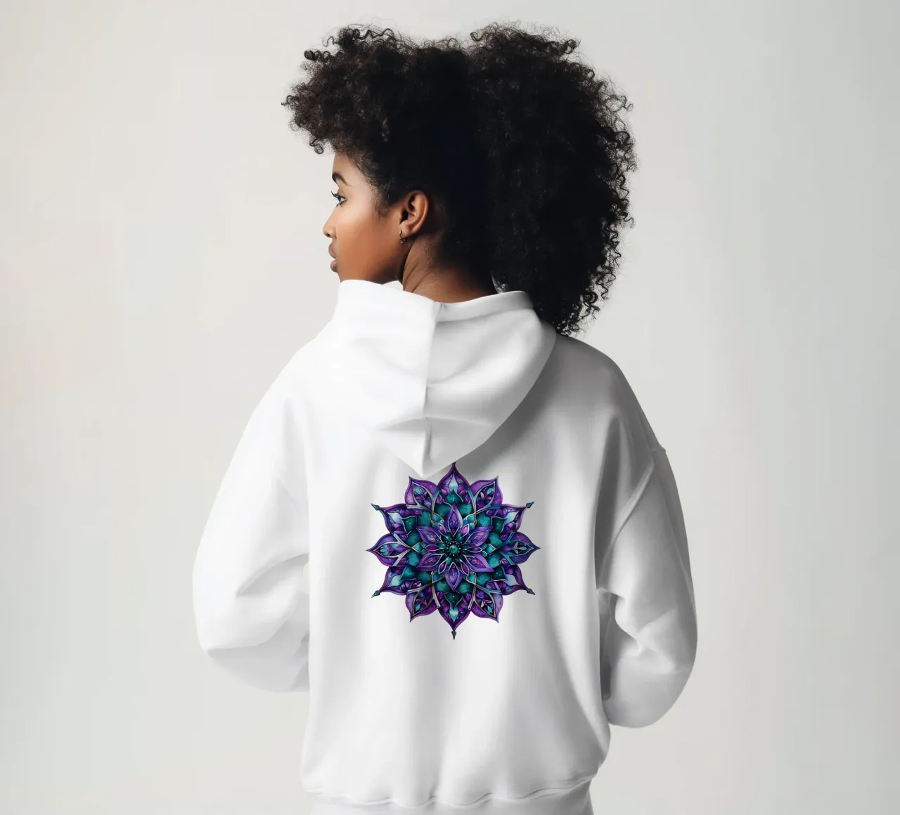 Mandala viola felpa con cappuccio da Spiritual Touch