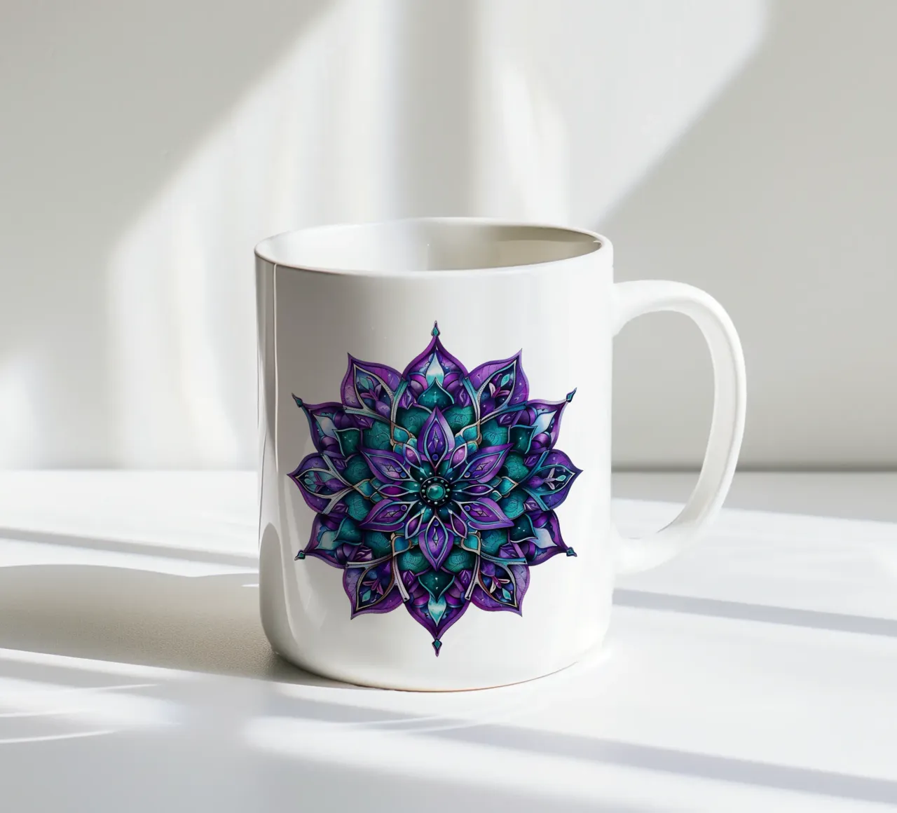 Mandala viola tazza in ceramica da Spiritual Touch