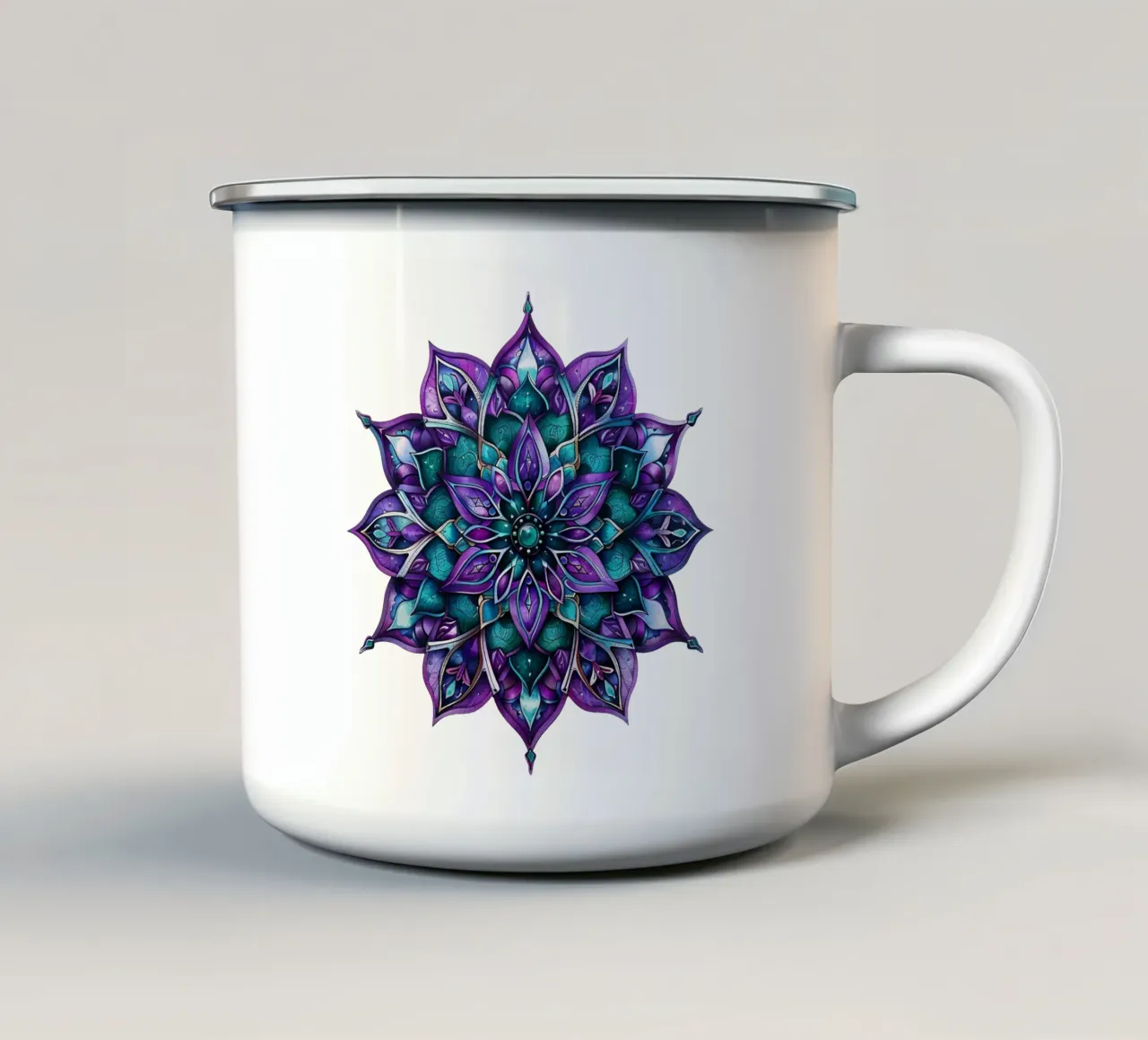 Mandala viola tazza in smalto da Spiritual Touch