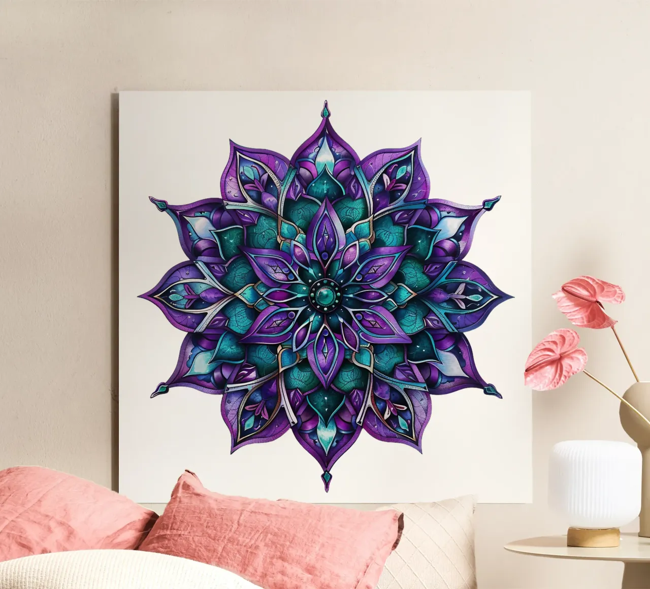 Purple Mandala alu-dibond by Spiritual Touch