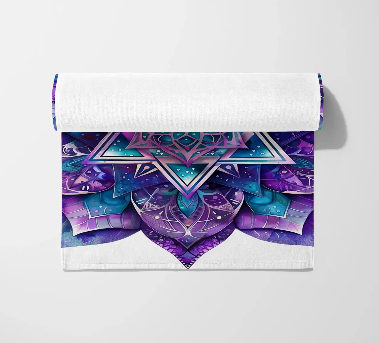 Purple Mandala beach towel by Spiritual Touch