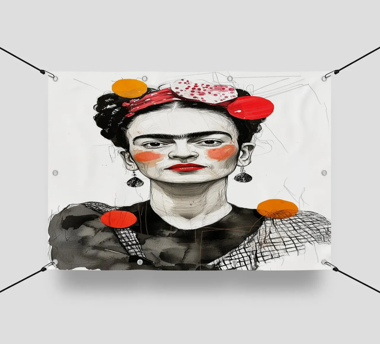 Ritratto di Frida telo in pvc da Justyna Jaszke JBJart