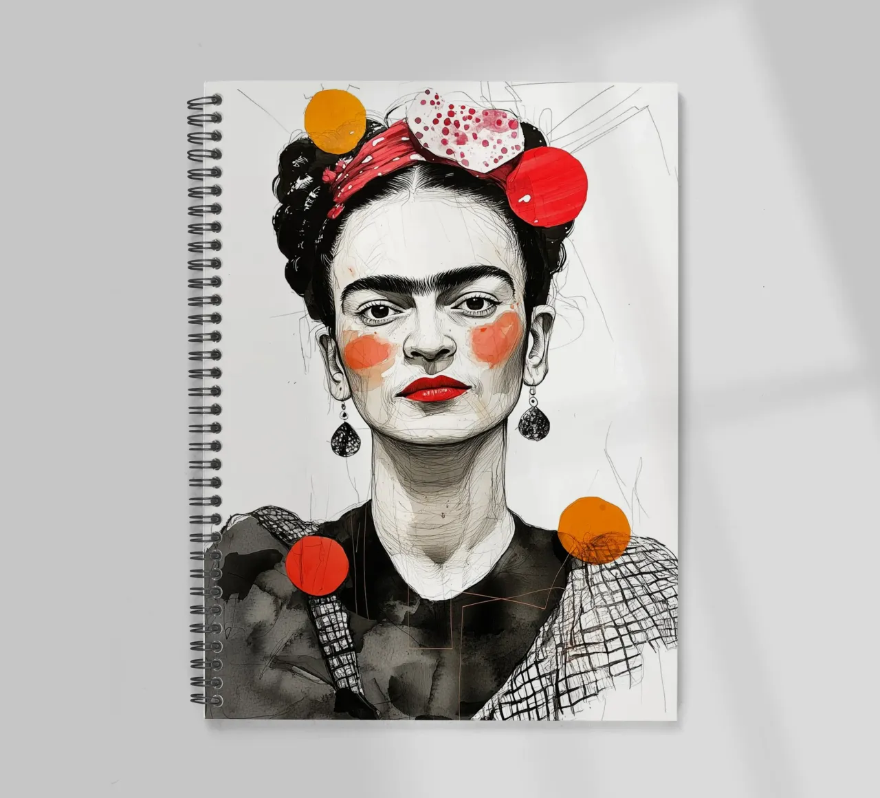 Frida portrait spiral notebook by Justyna Jaszke JBJart