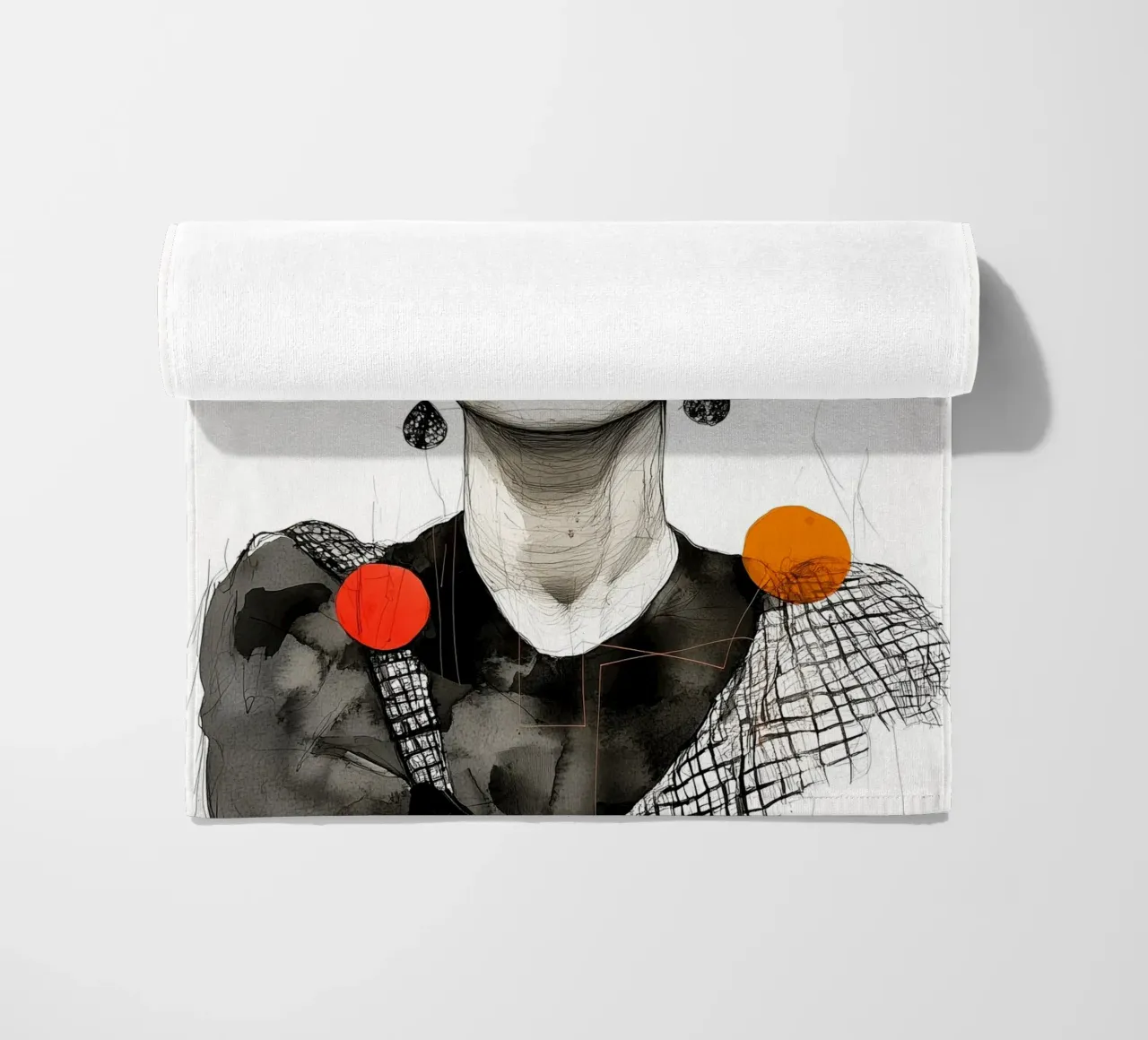 Frida portrait beach towel by Justyna Jaszke JBJart