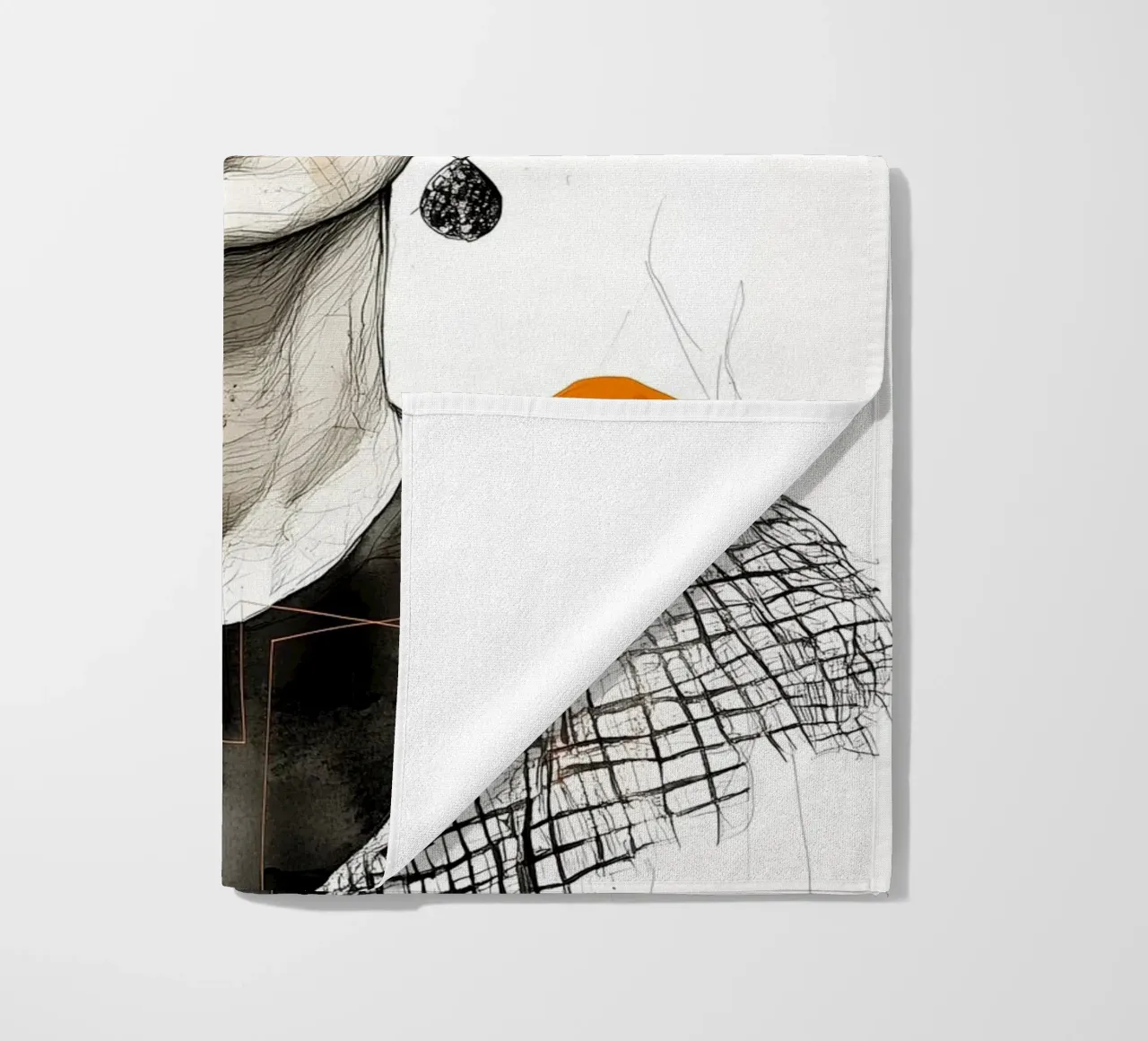 Frida portrait beach towel by Justyna Jaszke JBJart