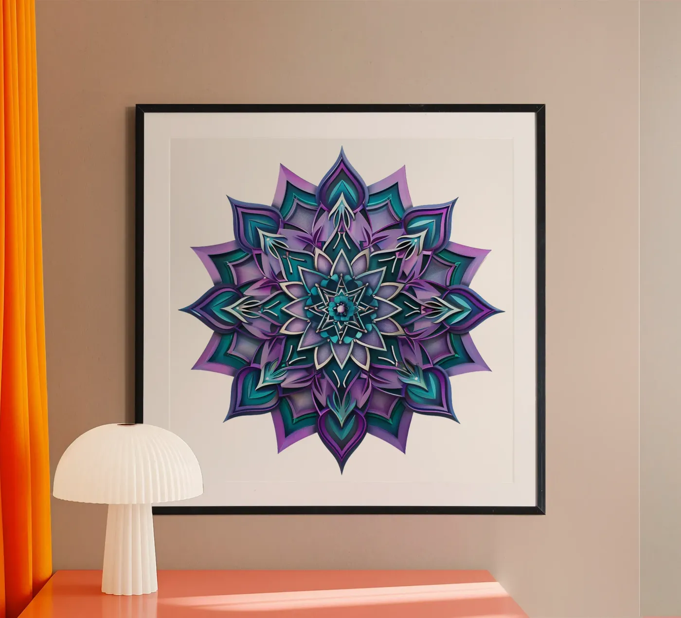 Paarse mandala poster van Spiritual Touch