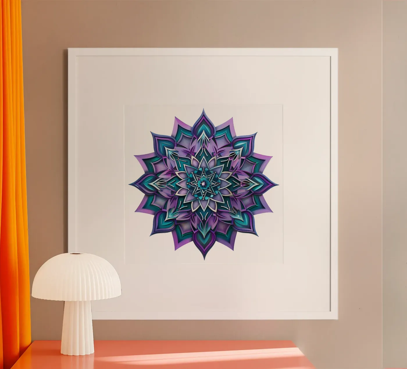 Paarse mandala poster van Spiritual Touch