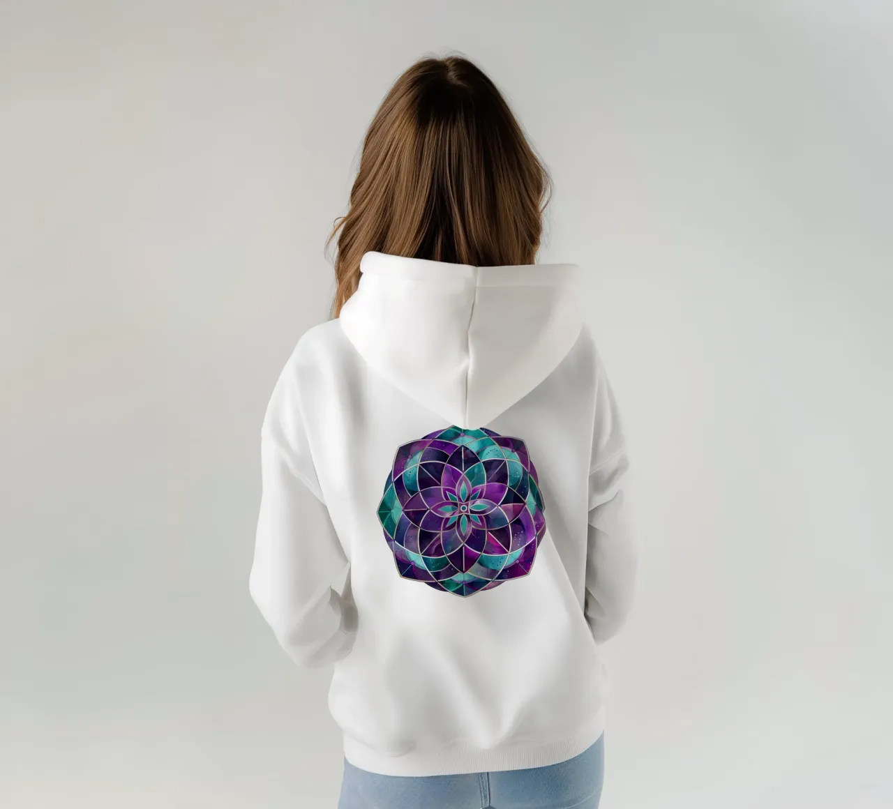 Mandala viola felpa con cappuccio da Spiritual Touch