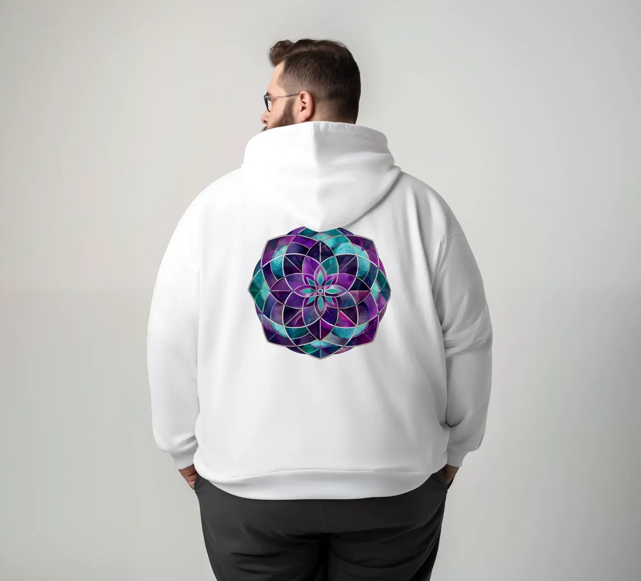 Mandala viola felpa con cappuccio da Spiritual Touch