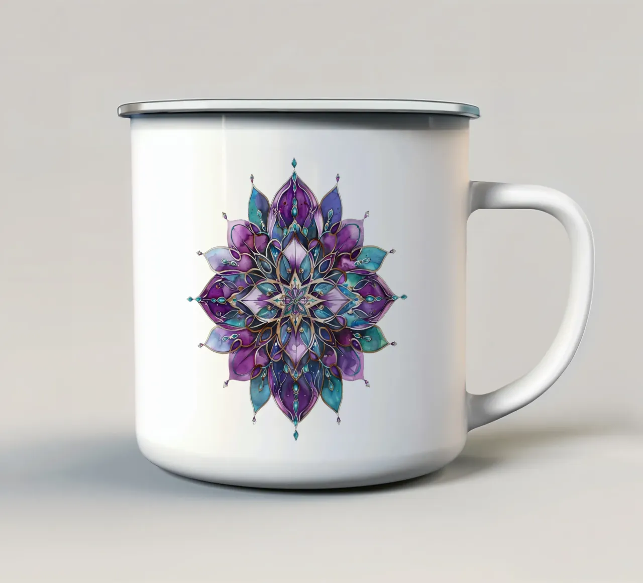 Mandala viola tazza in smalto da Spiritual Touch