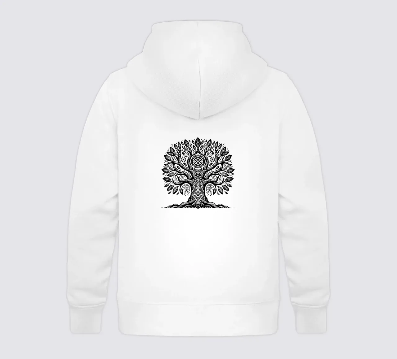 Albero della vita in bianco e nero felpa bambino con cappuccio da Spiritual Touch