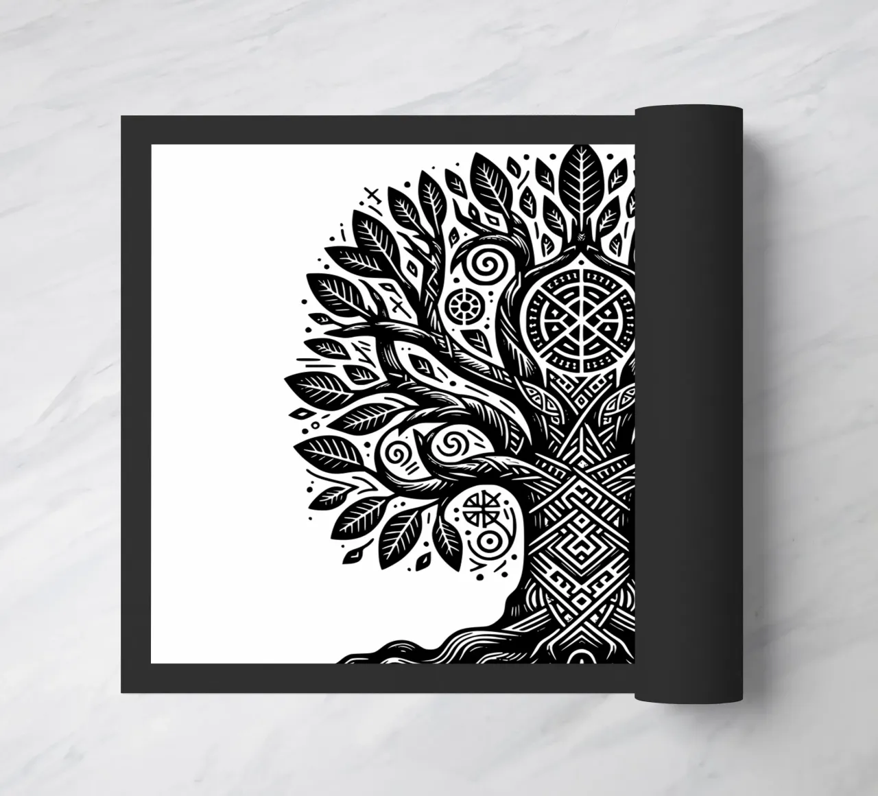 Albero della vita in bianco e nero zerbino da Spiritual Touch