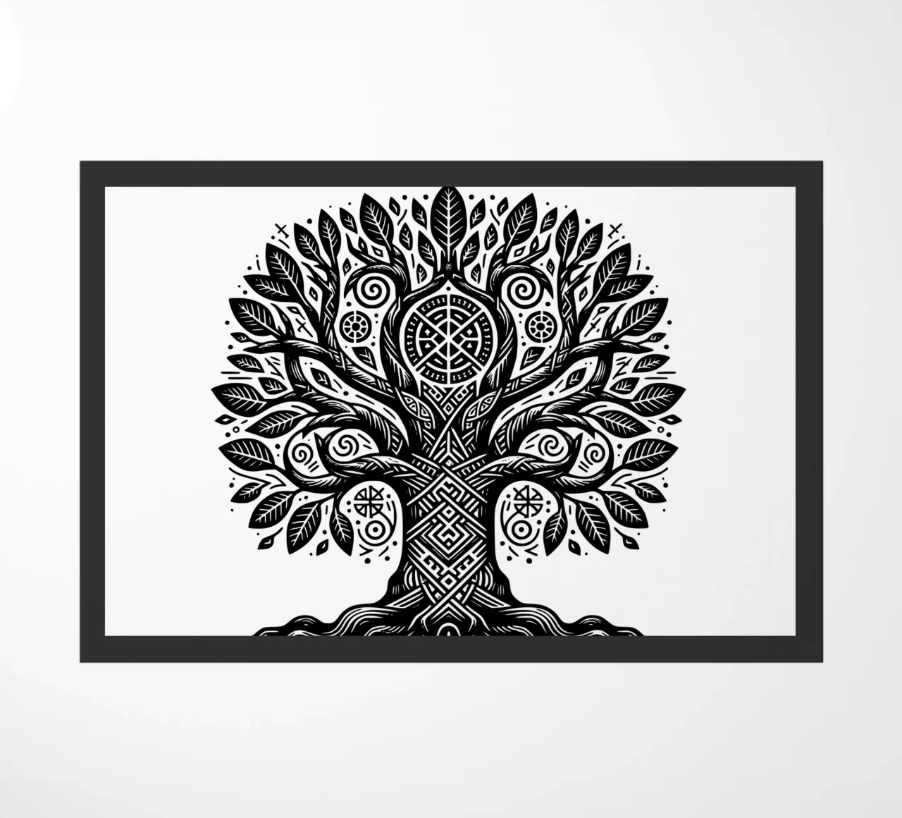 Albero della vita in bianco e nero zerbino da Spiritual Touch