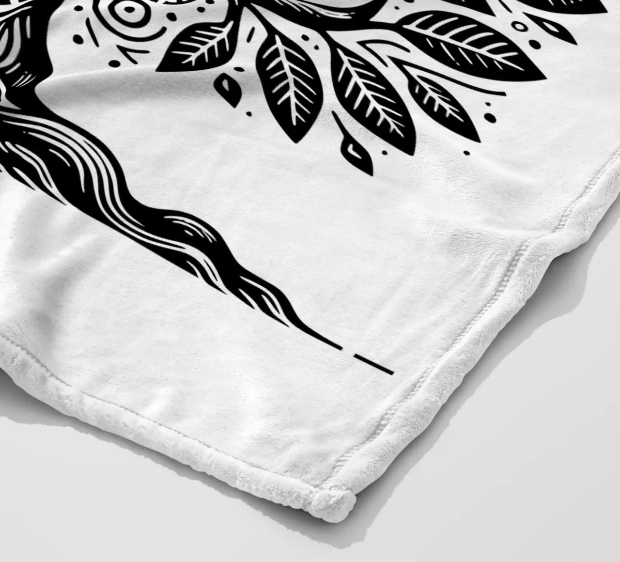 Albero della vita in bianco e nero coperta in pile da Spiritual Touch