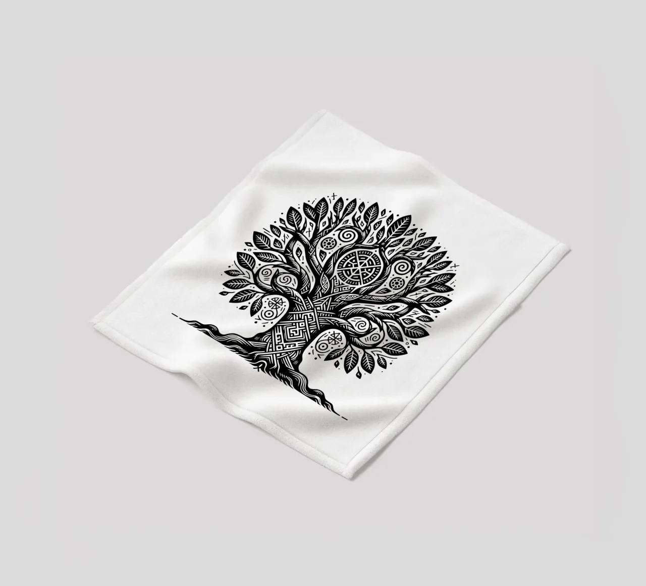 Albero della vita in bianco e nero coperta in pile da Spiritual Touch