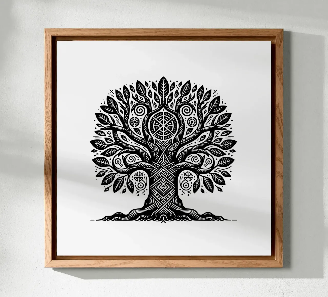 Albero della vita in bianco e nero alluminio dibond da Spiritual Touch