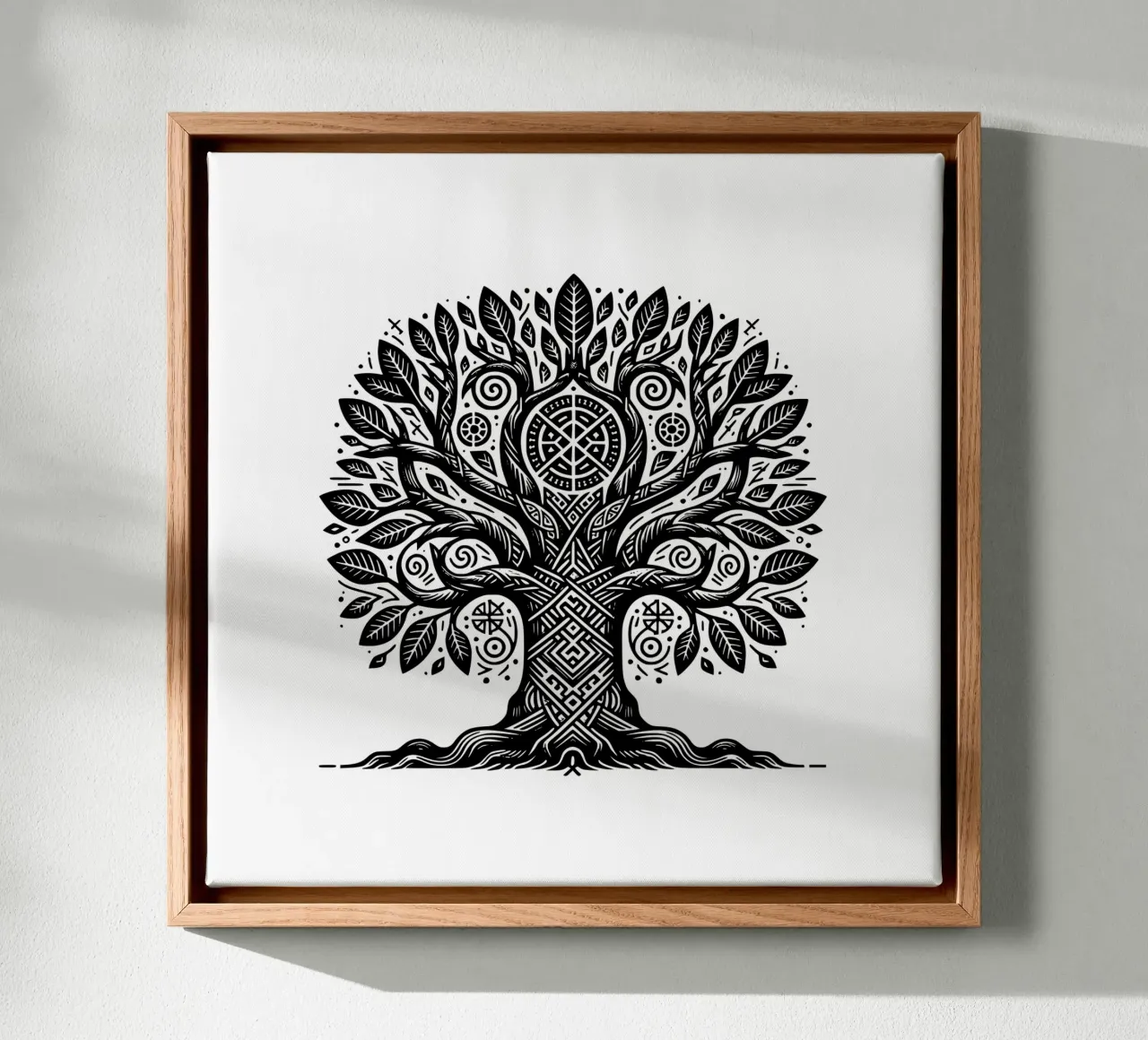 Albero della vita in bianco e nero tela con Cornice a cassetta da Spiritual Touch