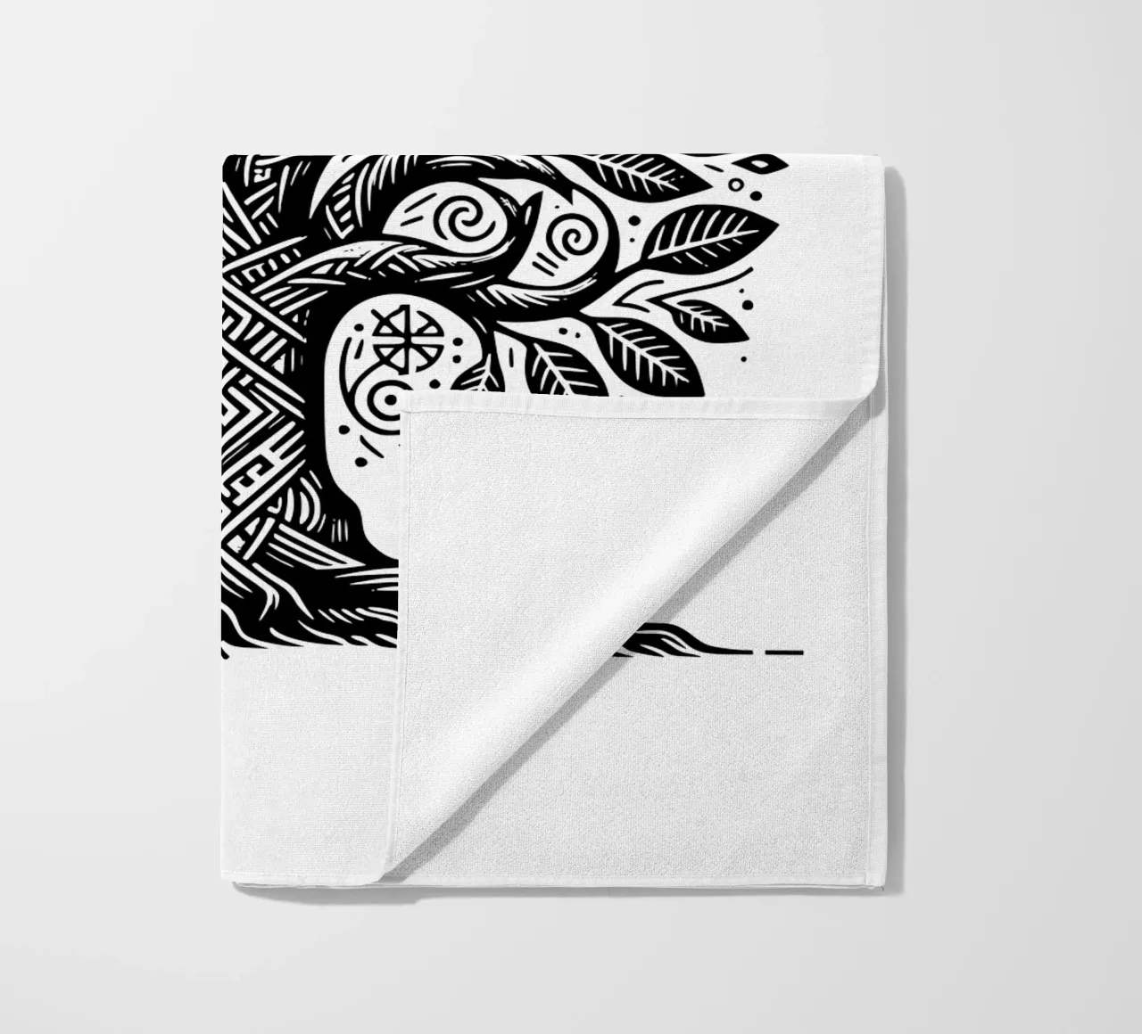 Albero della vita in bianco e nero telo mare da Spiritual Touch