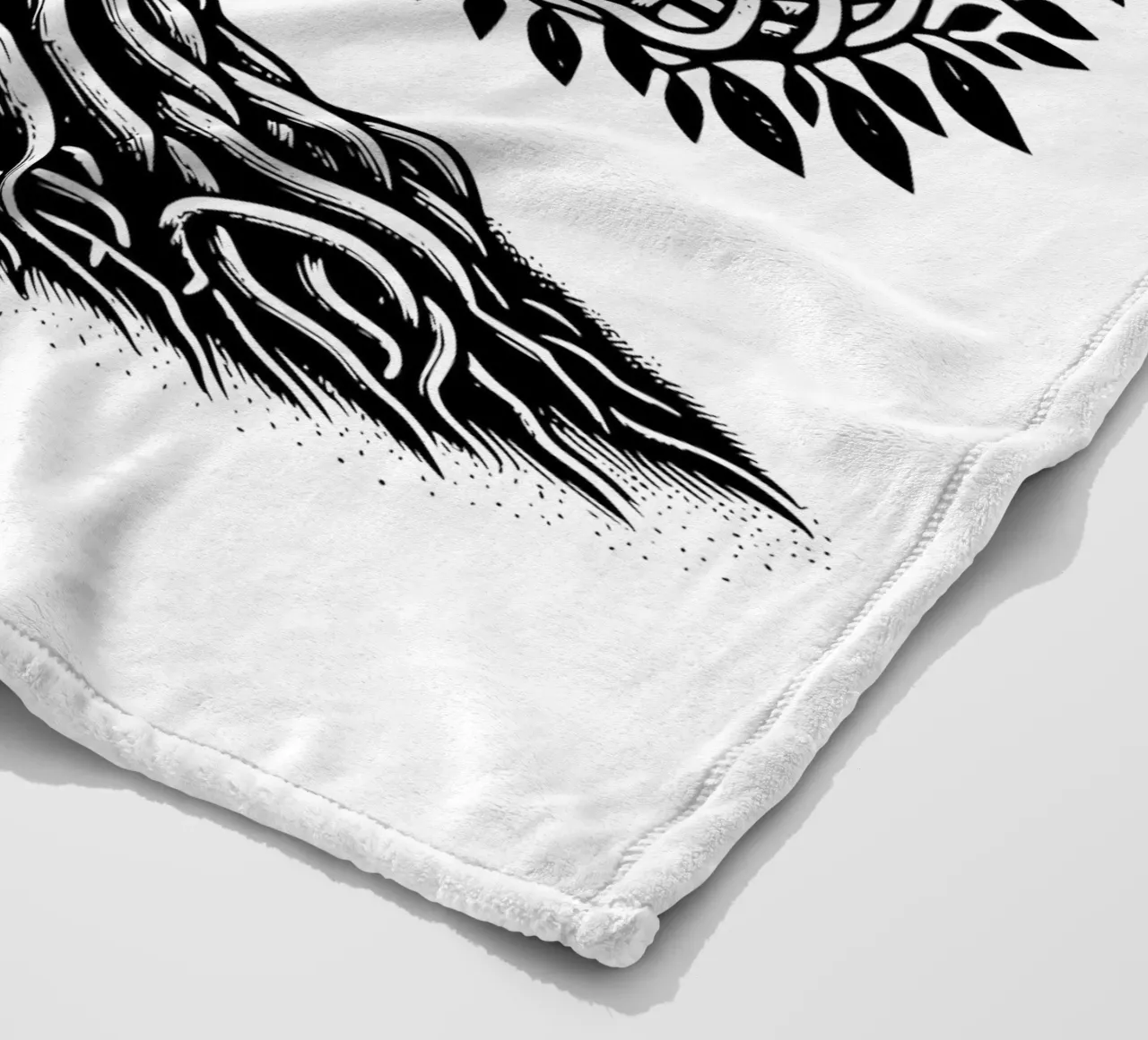 Albero della vita in bianco e nero coperta in pile da Spiritual Touch