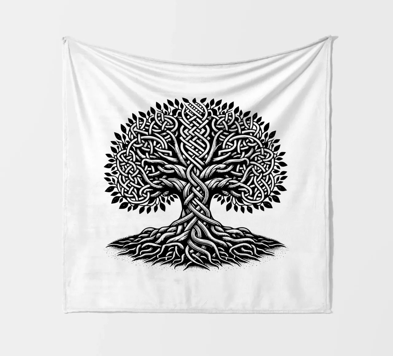 Albero della vita in bianco e nero coperta in pile da Spiritual Touch