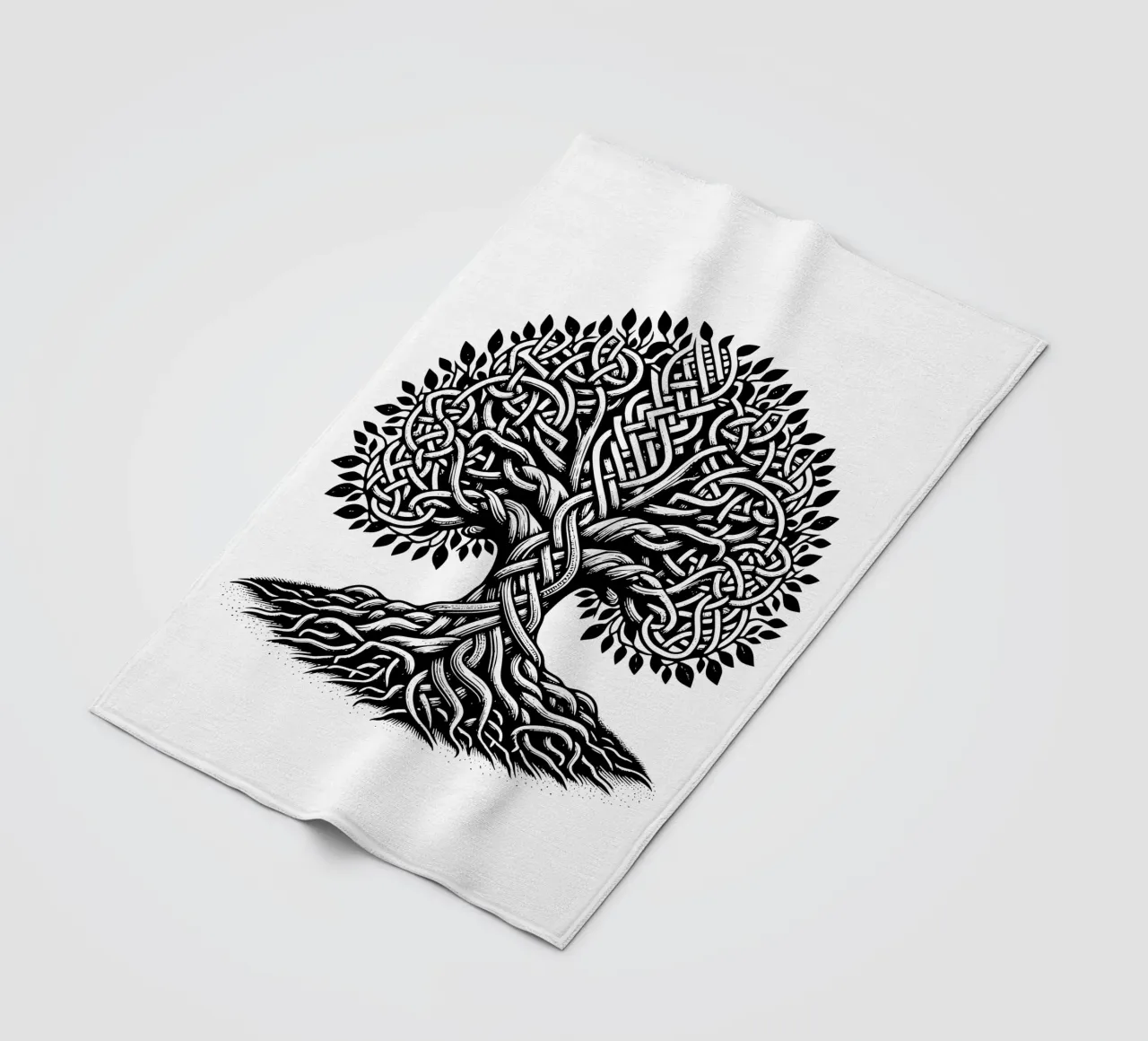 Albero della vita in bianco e nero coperta in pile da Spiritual Touch