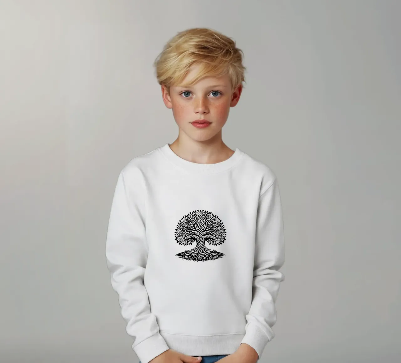 Albero della vita in bianco e nero felpa bambino da Spiritual Touch
