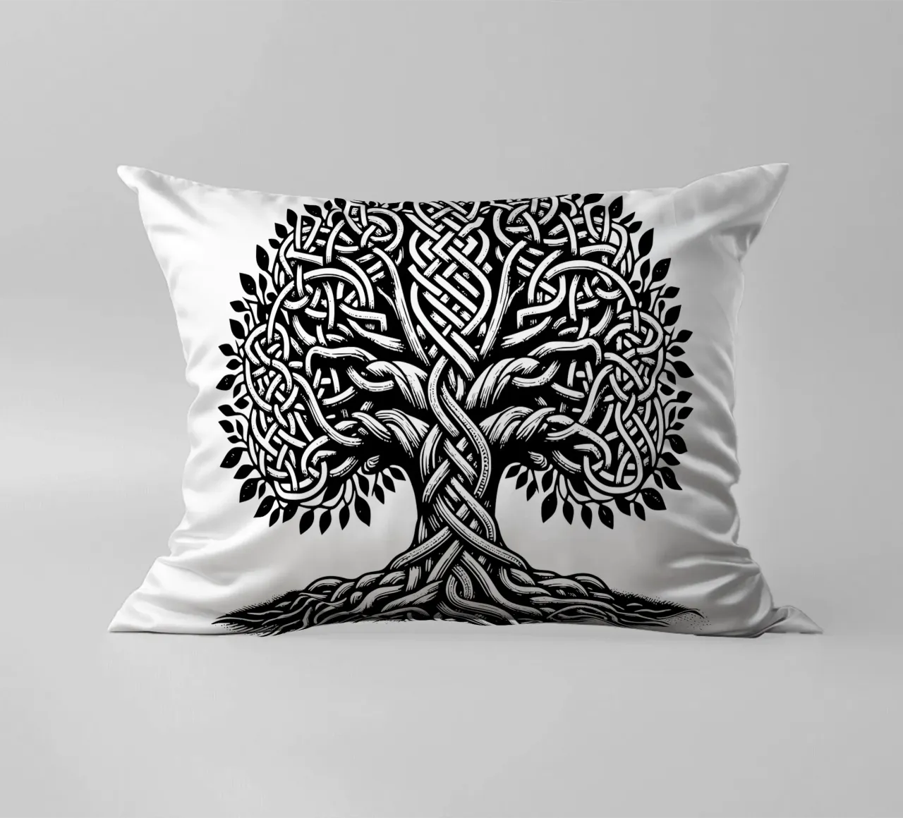 Albero della vita in bianco e nero cuscino da Spiritual Touch