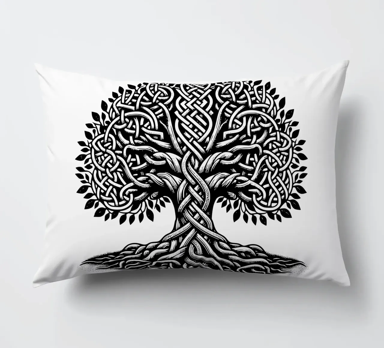 Albero della vita in bianco e nero cuscino da Spiritual Touch