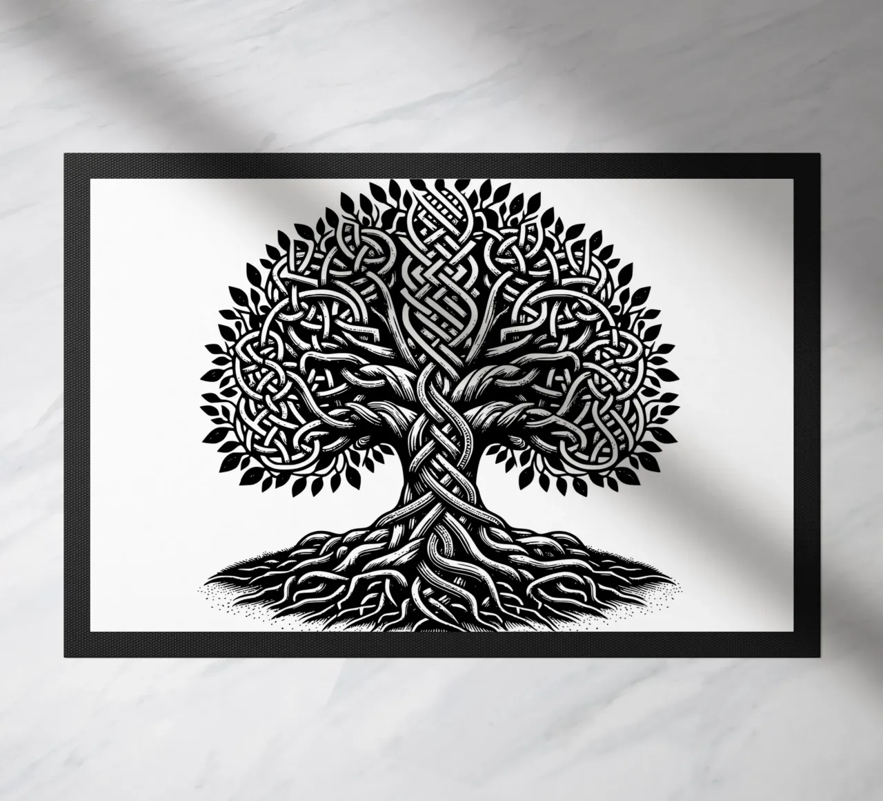 Albero della vita in bianco e nero zerbino da Spiritual Touch