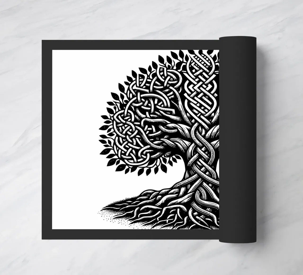 Albero della vita in bianco e nero zerbino da Spiritual Touch