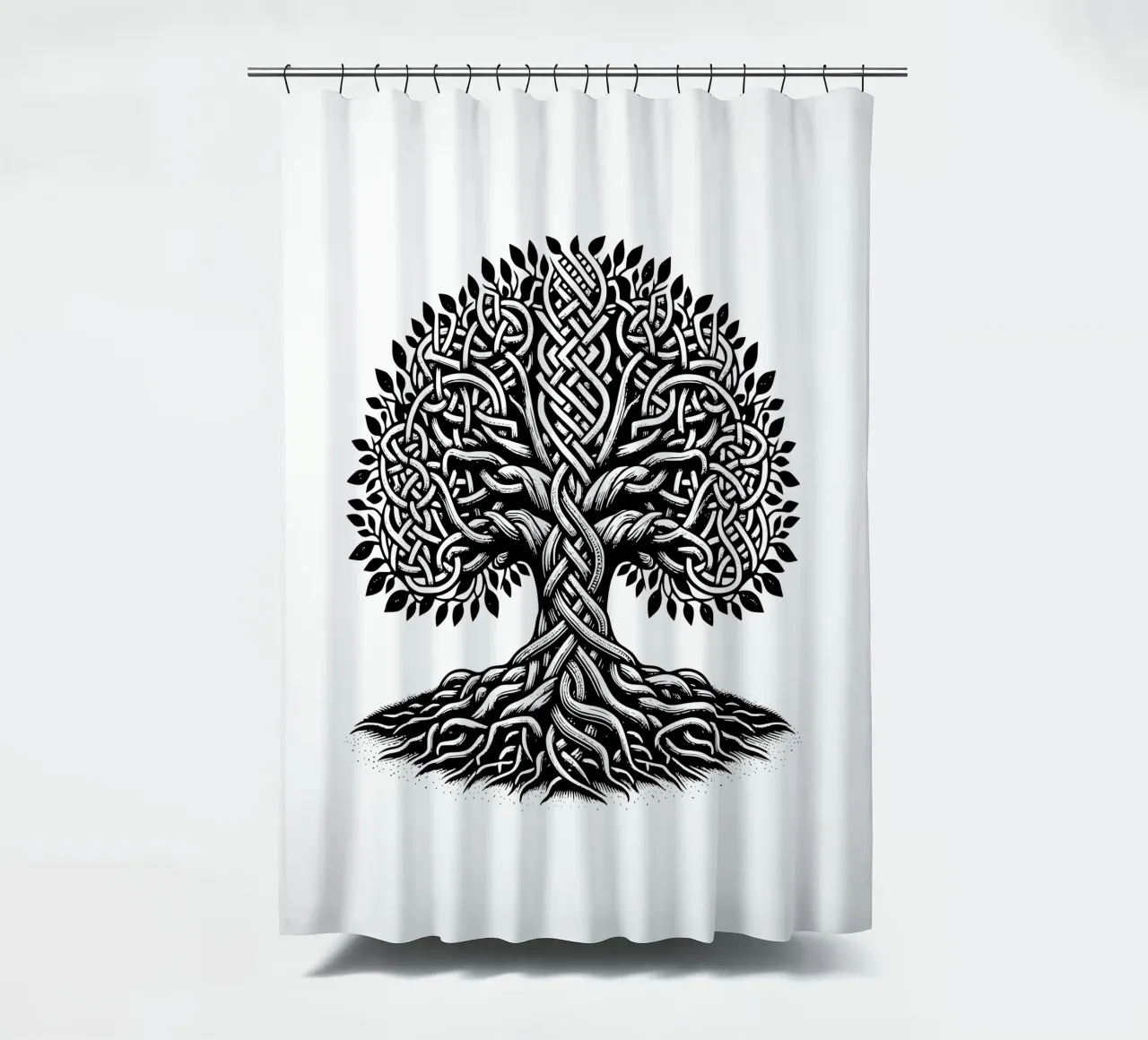 Albero della vita in bianco e nero tenda da doccia da Spiritual Touch