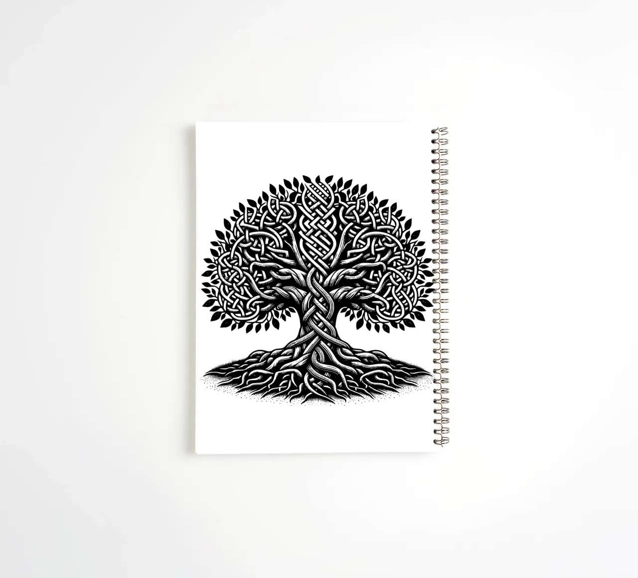 Arbre de vie noir et blanc carnet à spirale de Spiritual Touch