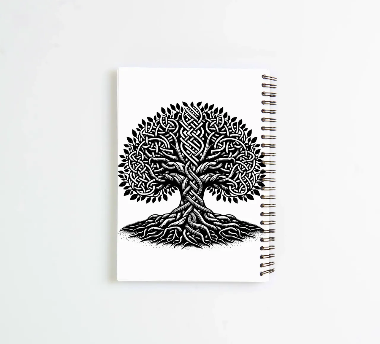 Arbre de vie noir et blanc carnet à spirale de Spiritual Touch